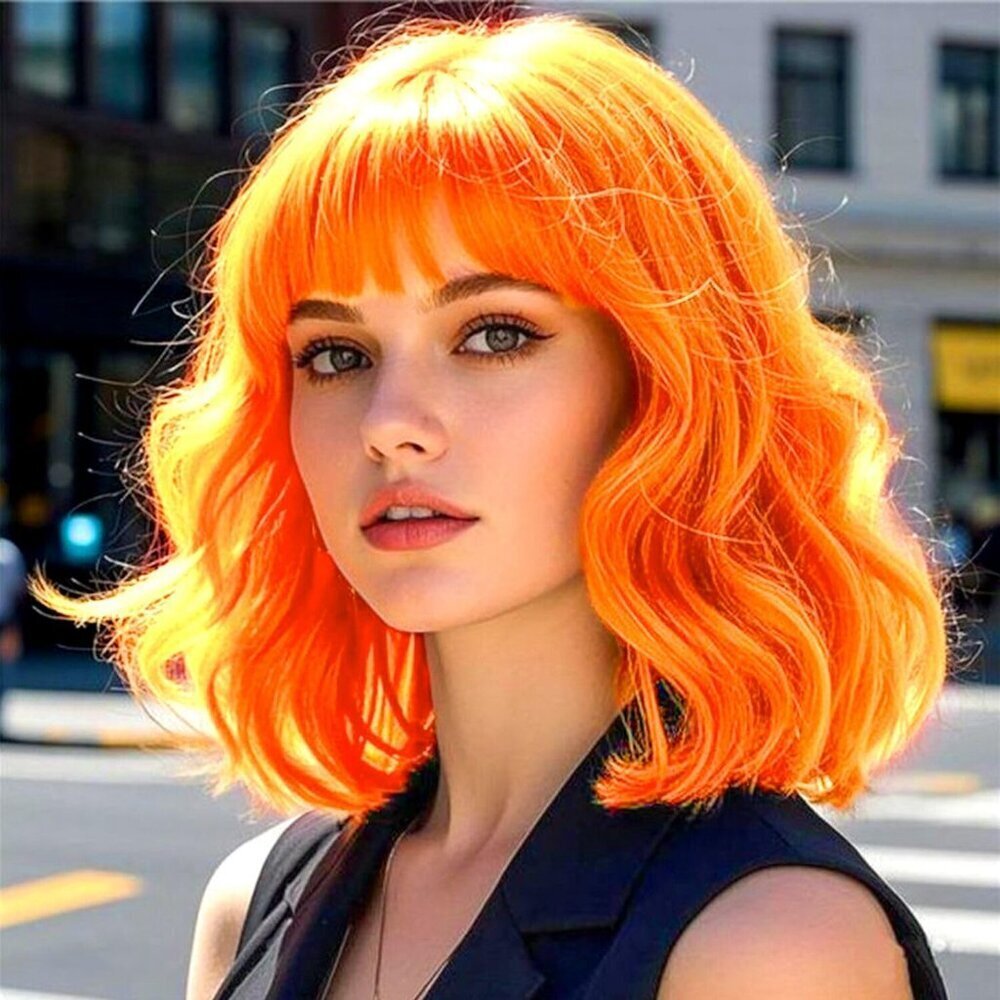 Women's 2201/2202 Short Wavy Hair Pastel Bob Shoulder Length Synthetic Hair Wigs